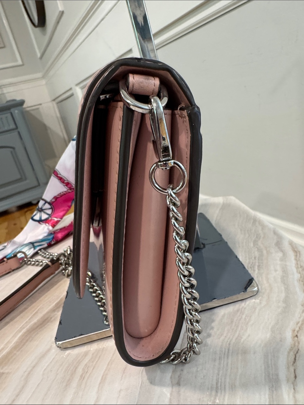 Tory Burch Bag Emerson Pink Patent Leather Chain Shoulder Bag - Picture 5 of 17